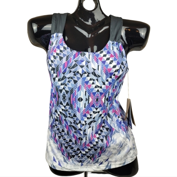 **NWT** PRANA PHOEBE INDIGO PRINT FIREFLY  TOP LONG TANK - Picture 2 of 6